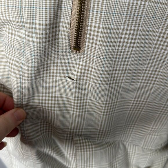 Burton Esquire Ski Jacket Plaid Beige Women’s M Hooded Snowboard Winter Coat - Picture 2 of 12